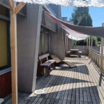 Terrasse aménagée par les services techniques municipaux
